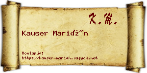 Kauser Marián névjegykártya
